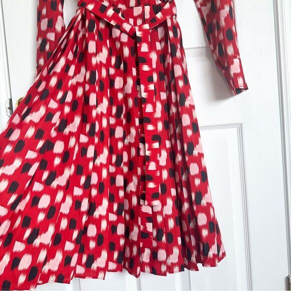 Piazza Sempione Made In Italy FR 46 (US 10) Paint Dash-Print Belted Shirt Dress - Picture 5 of 12